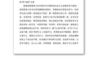 公司黨委書記2020年度民主生活會五個方面個人對照檢查材料范文