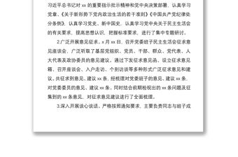 2021民主生活會(huì)準(zhǔn)備情況匯報(bào)范文