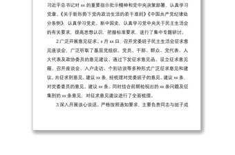 2021民主生活會準(zhǔn)備情況匯報范文