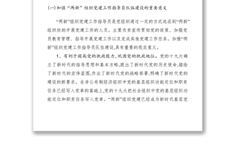 2021加強兩新組織黨建工作指導(dǎo)員隊伍建設(shè)的實踐與思考
