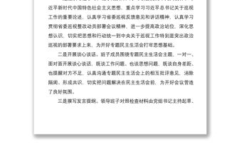 2021巡視整改專題組織生活會(huì)情況的通報(bào)報(bào)告