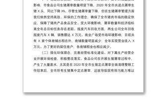 2020年度公司領導班子述責述廉述職述學述法報告