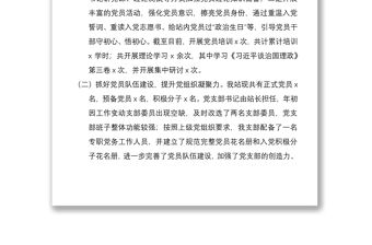 2021x局五星黨支部創建工作自評報告范文工作總結匯報報告