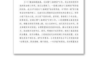 2021集團(tuán)公司三基建設(shè)工作推進(jìn)落實(shí)情況總結(jié)