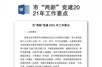 市“兩新”黨建2021年工作要點