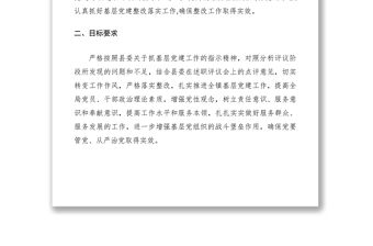 2021黨委書記抓基層黨建工作整改方案