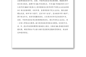2019年度民主生活會整改方案