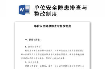 2021單位安全隱患排查與整改制度