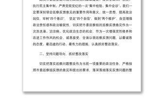2021在市委巡察某縣反饋會議上的表態(tài)發(fā)言