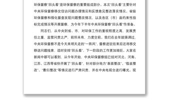 2021在迎接省環保督察“回頭看”動員大會上的講話