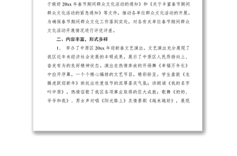 2021春節(jié)期間群眾文化活動(dòng)總結(jié)
