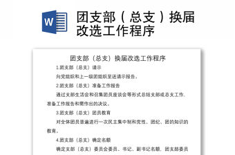 2021團支部（總支）換屆改選工作程序