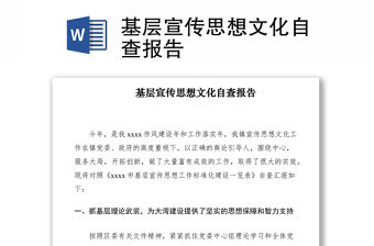 2021基層宣傳思想文化自查報告