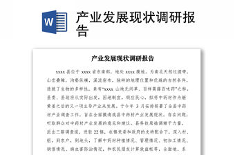 2021產業發展現狀調研報告