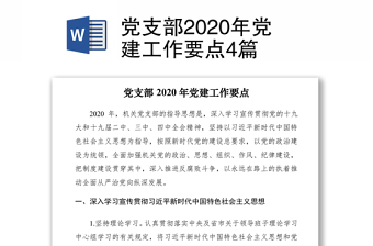 黨支部2020年黨建工作要點(diǎn)4篇