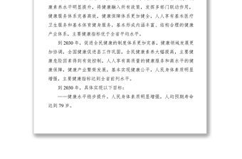 2021xx縣貫徹落實(shí)《“健康中國(guó)2030”規(guī)劃綱要》實(shí)施方案
