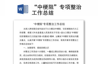 2021“中梗阻”專項整治工作總結