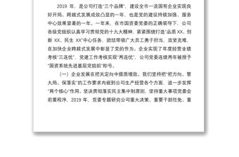 2020年黨委工作報告