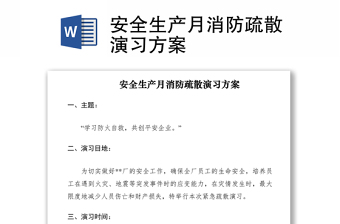 2021安全生產(chǎn)月消防疏散演習(xí)方案