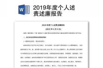 2019年度個(gè)人述責(zé)述廉報(bào)告