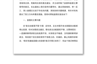 2021县委党总支领导班子组织生活会对照检查材料范文检视剖析材料发言提纲