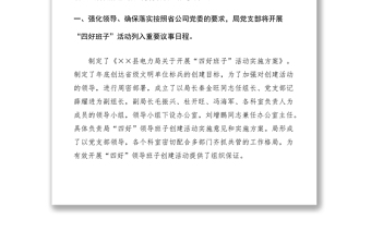 2021電力局創(chuàng)建四好領(lǐng)導(dǎo)班子工作自查總結(jié)