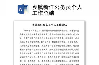 2021鄉鎮新任公務員個人工作總結