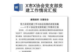 2021X市X協(xié)會黨支部黨建工作情況匯報