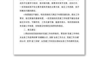 2020年黨建工作存在問(wèn)題及建議