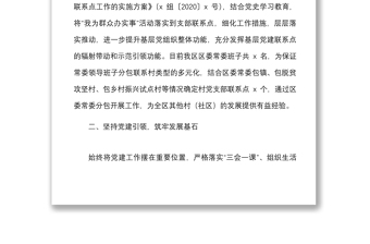2021區(qū)委常委班子基層黨支部工作聯(lián)系點(diǎn)情況總結(jié)范文黨建聯(lián)系點(diǎn)工作匯報(bào)報(bào)告