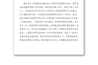 2021鄉鎮黨委書記抓基層黨建工作年度述職報告