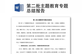 2021第二批主題教育專題總結(jié)報(bào)告