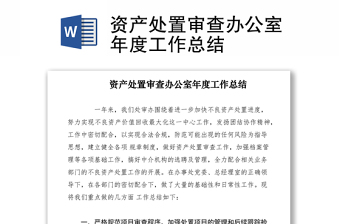 2021資產處置審查辦公室年度工作總結