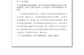 2021公司XXXX年上半年共青團工作總結