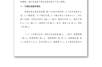 2021【調(diào)研報告】國稅局關(guān)于干部隊伍素質(zhì)的調(diào)研報告