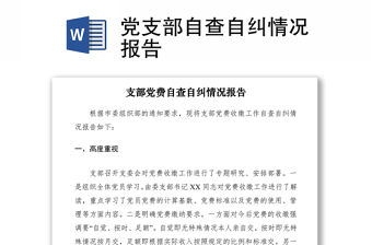 2021黨支部自查自糾情況報(bào)告