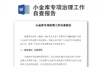 2021小金庫專項治理工作自查報告