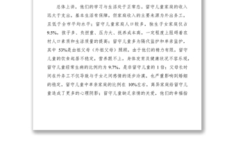 2021農(nóng)村留守兒童生存現(xiàn)狀調(diào)研報(bào)告