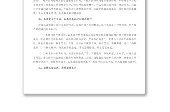 關(guān)于召開巡察整改專題民主生活會情況的報告