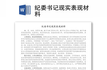 紀委書記現實表現材料