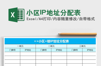 小區(qū)IP地址分配表免費(fèi)下載