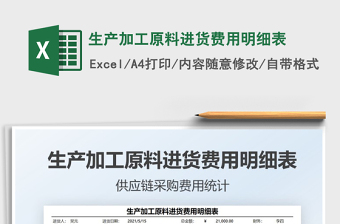 2021生產(chǎn)加工原料進貨費用明細表免費下載