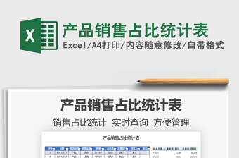 2021產(chǎn)品銷售占比統(tǒng)計表免費下載