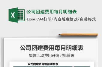 公司團建費用每月明細(xì)表免費下載