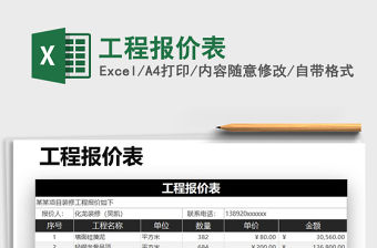 2022工程報價表免費下載