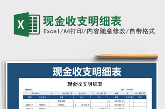 2022现金收支明细表-当天日期查询