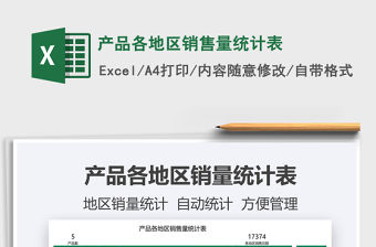 2022產品各地區銷售量統計表免費下載