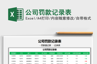 2022公司罰款記錄表免費(fèi)下載