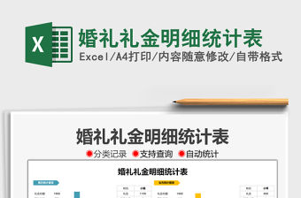 2021婚禮禮金明細統(tǒng)計表免費下載