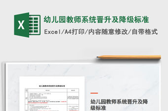 2022幼兒園教師系統晉升及降級標準免費下載